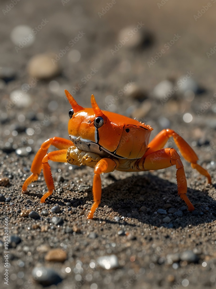 Orange-clawed fiddler crab at Cairns Esplanade. Orange-clawed fiddler crab at Cairns Esplanade.