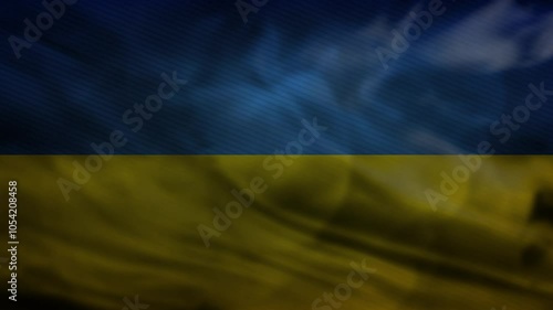 Seamlessly looping Ukraine flag waving 3d render animation walllpaper 4K. Stop War, peace. photo