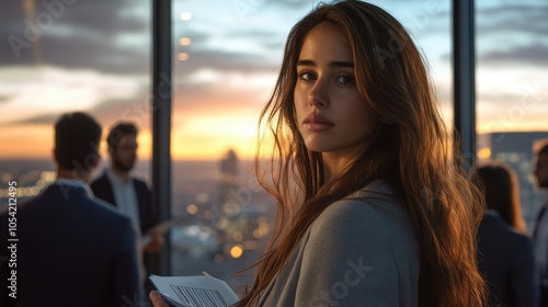 The Businesswoman Overlooking City photo