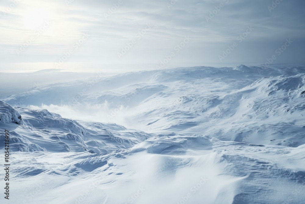 Obraz premium Snowy Mountain Range in Winter Wonderland
