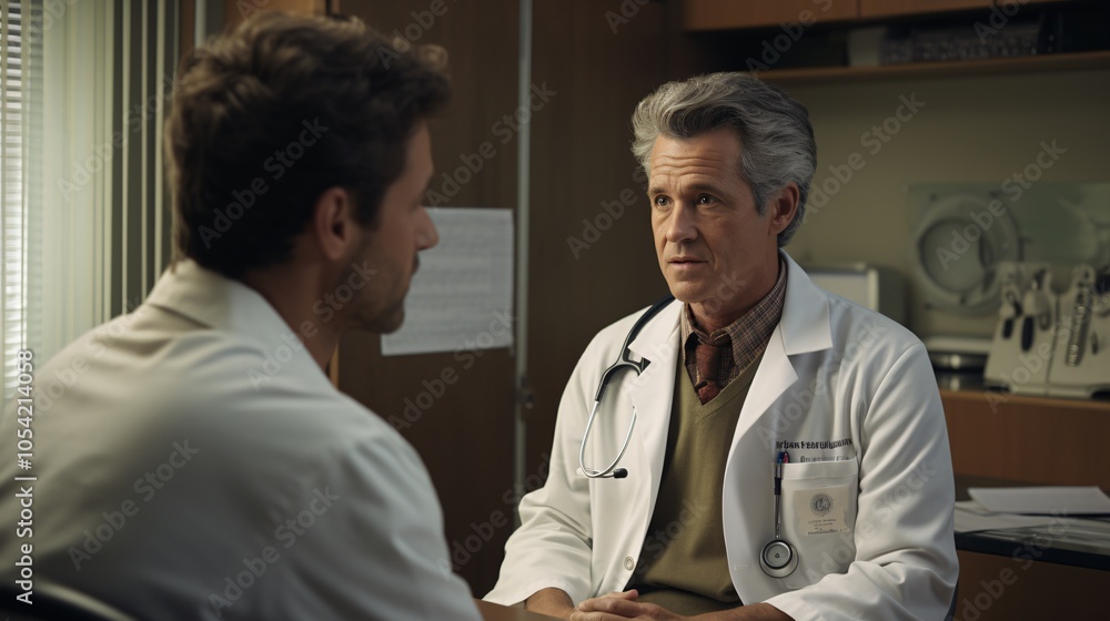 Fototapeta premium Doctor explaining medical treatment options to a patient