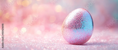 Egg on pink background. Easter concept.	
