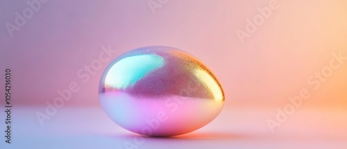 Egg on pink background. Easter concept.	
