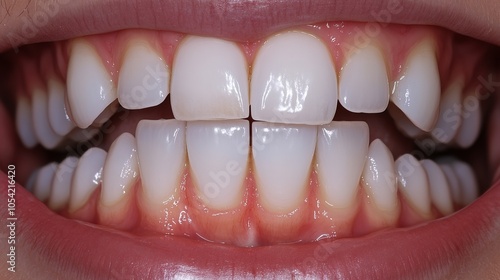 Before-and-after dental comparison: A woman showcases her newly whitened teeth, contrasting the stark difference with her previous discolored enamel