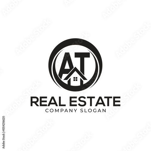 AT Real Estate Logo template