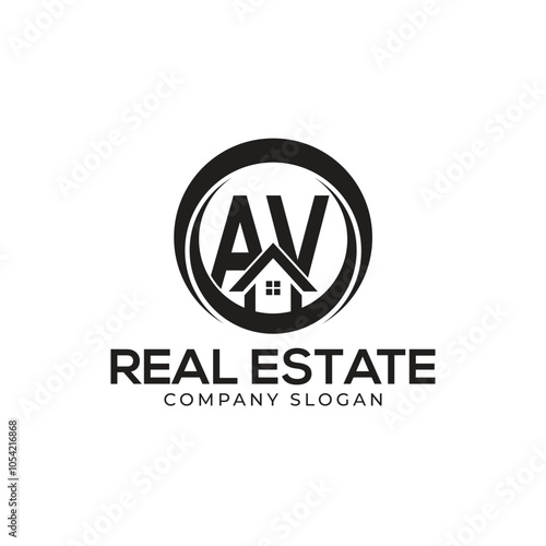AV Real Estate Logo template