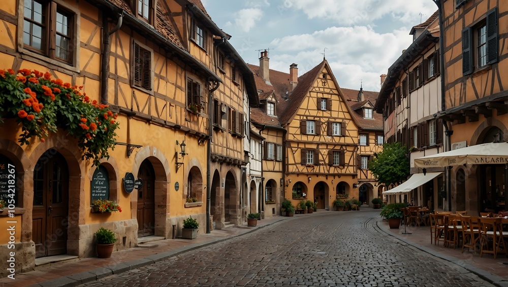 Fototapeta premium Street in Colmar, France.
