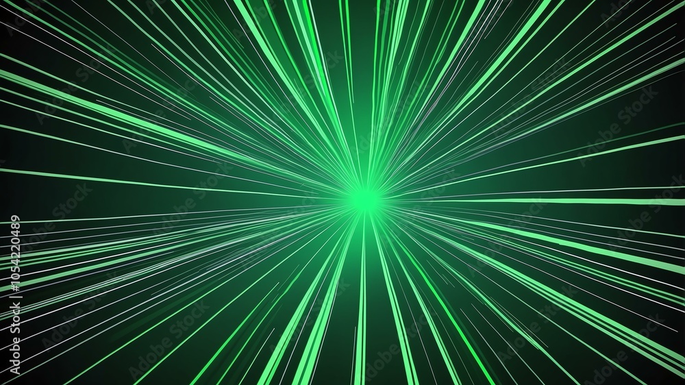 Fototapeta premium green backdrop with anime manga speed lines background