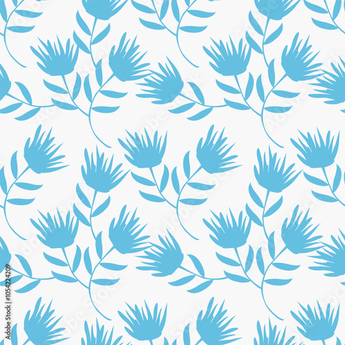 White background vector seamless pattern with delicate flowers for textile and fabric print and other uses.