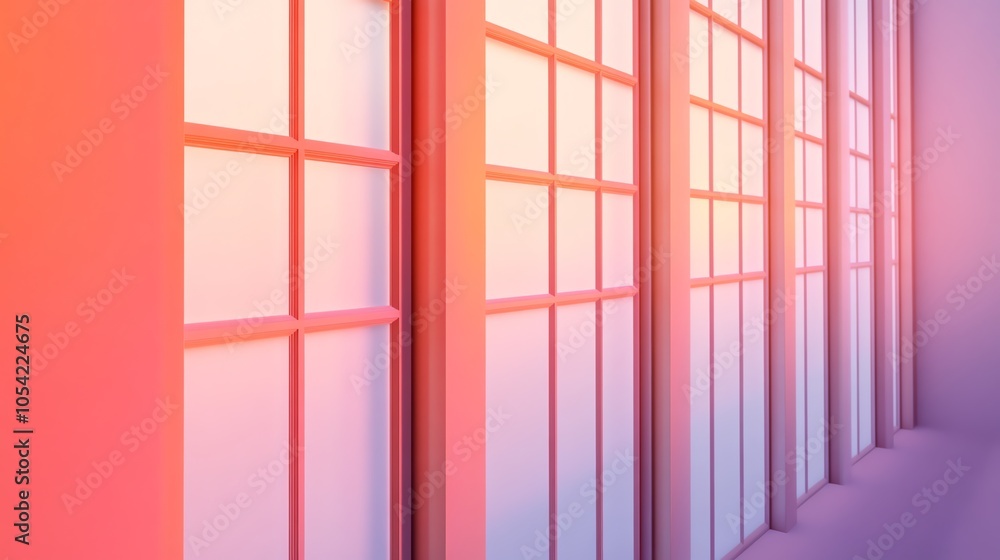 Colorful windows in gradient light Colorful windows in gradient light