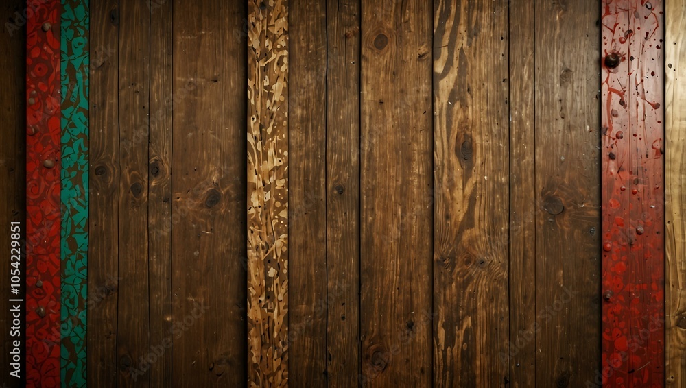 Abstract background merging wooden textures with festive patterns. Abstract background merging wooden textures with festive patterns.