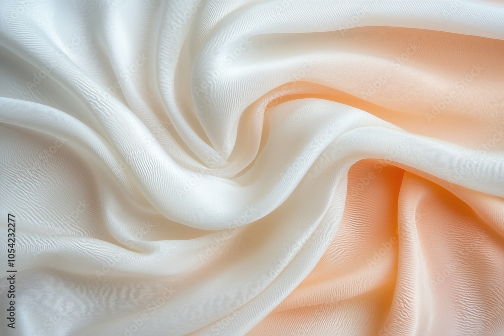 Fototapeta premium Flowing white and orange fabric