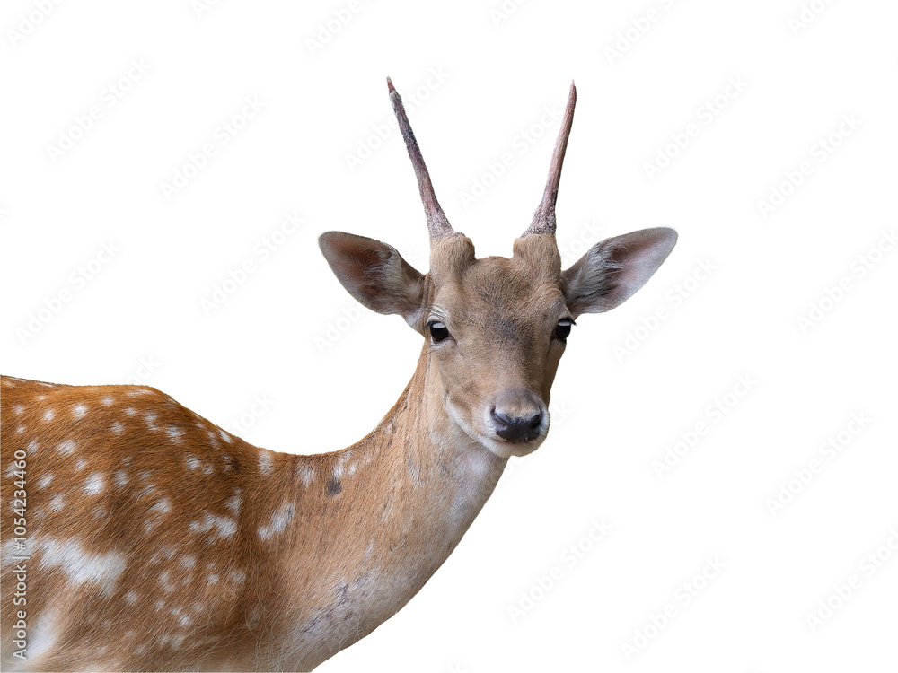 Fototapeta premium female European fallow deer isolated on a white background