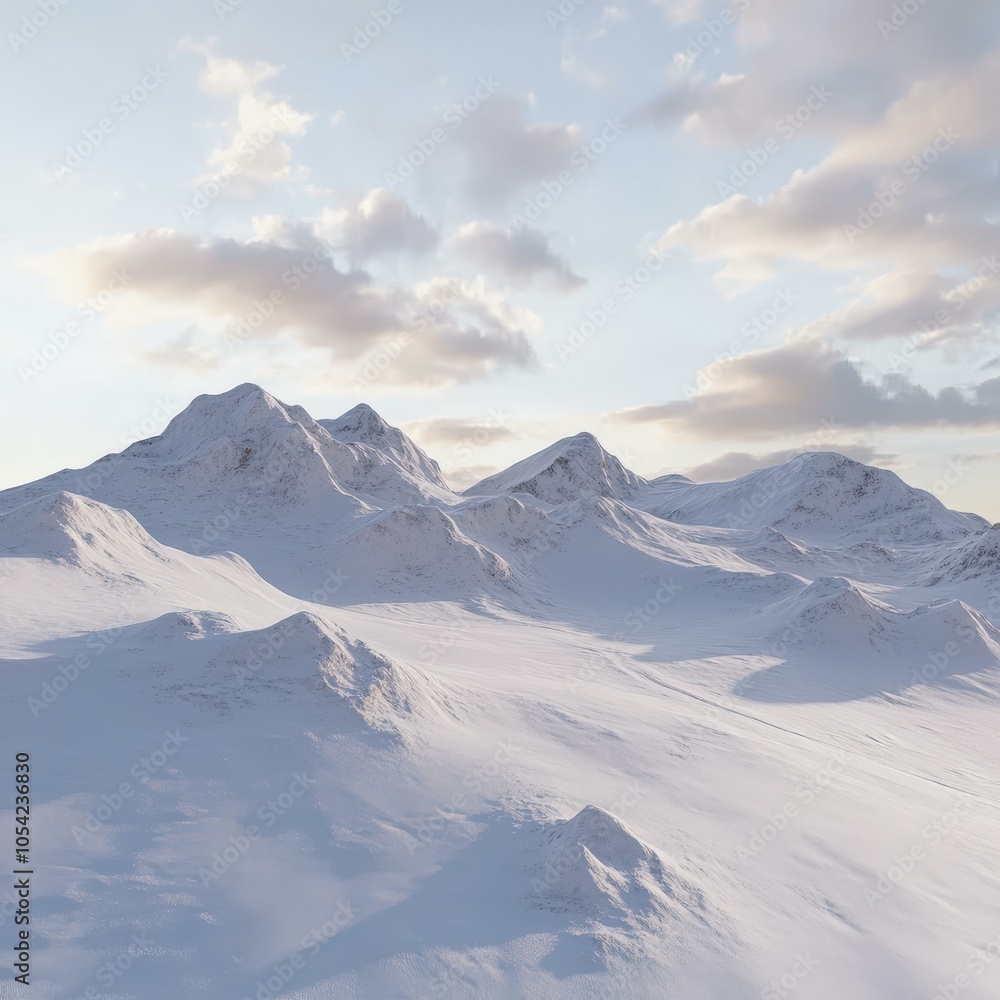 Obraz premium Snowy Mountain Range Landscape - Winter Wonderland