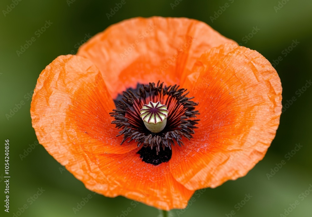 Vibrant orange poppy flower in bloom Vibrant orange poppy flower in bloom