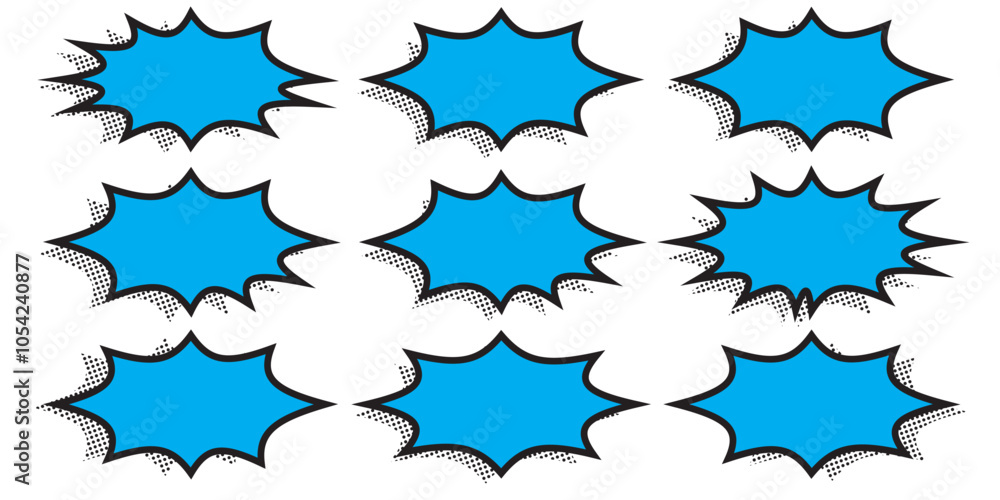 Obraz premium blue speech bubble sign set collection for your website, ui, app, comic book