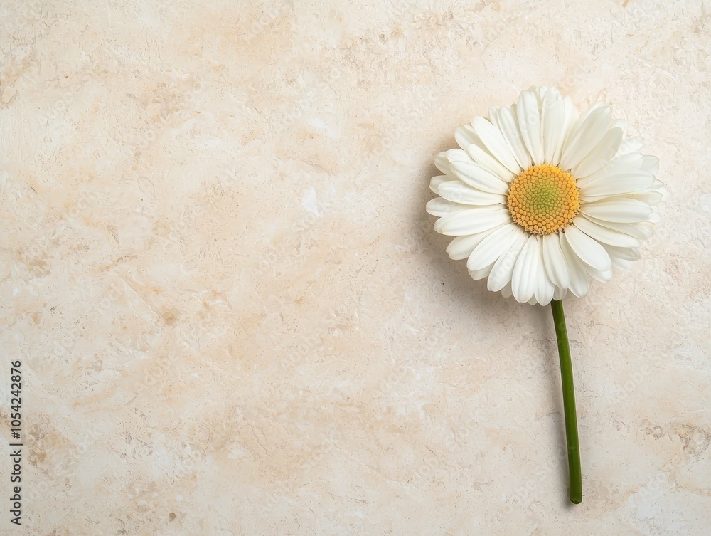 Obraz premium Delicate white daisy flower on a light background