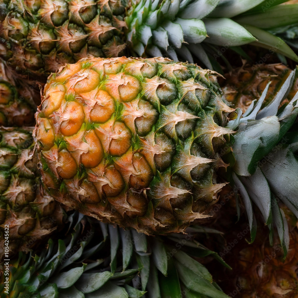 Pineapple. Creative background design with food theme, focus on the pile of fresh Pineapple Pineapple. Creative background design with food theme, focus on the pile of fresh Pineapple