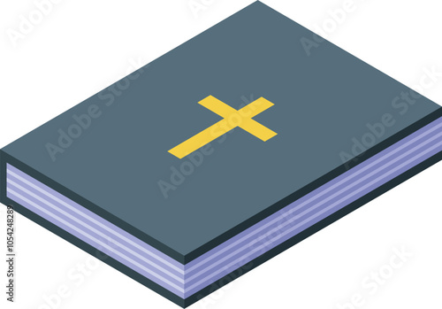 Closed holy bible with golden cross representing faith, christianity, religion and spirituality