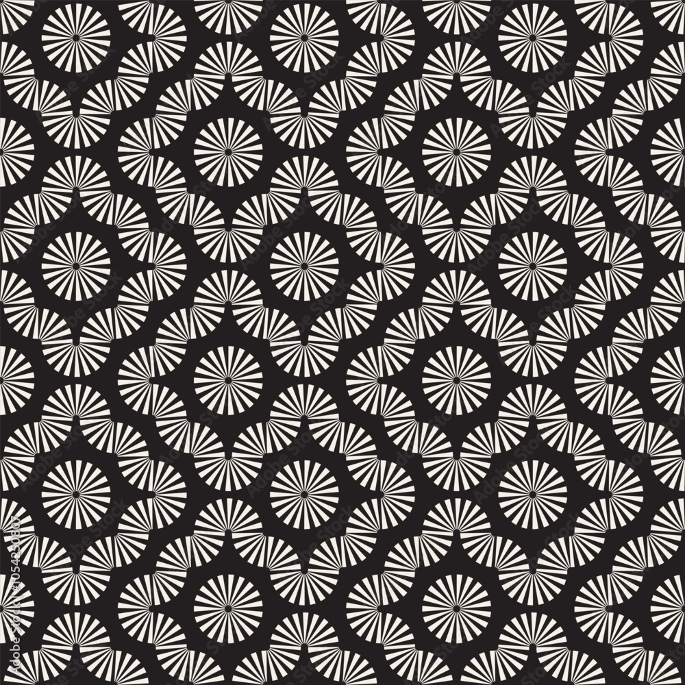 Vector seamless pattern. Repeating geometric elements. Stylish monochrome background design.