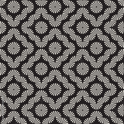 Obraz na płótnie Vector seamless pattern. Repeating geometric elements. Stylish monochrome background design. w salonie