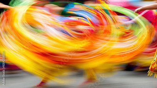 Vibrant Carnival Celebration with Colorful Costumes and Motion Blur photo