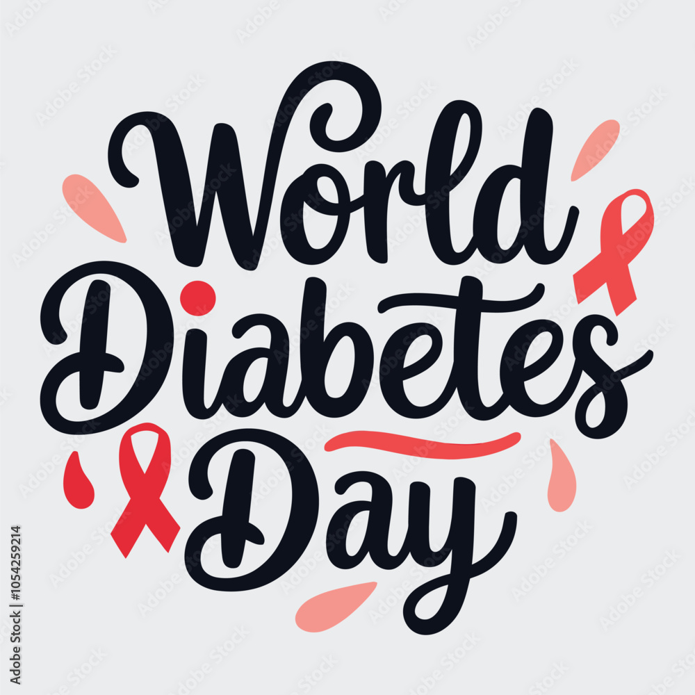 Obraz premium A Simple Typography Of World Diabetes Day.