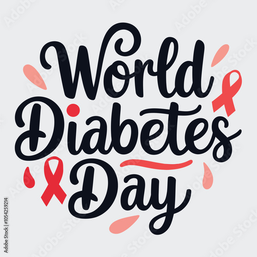 A Simple Typography Of World Diabetes Day.