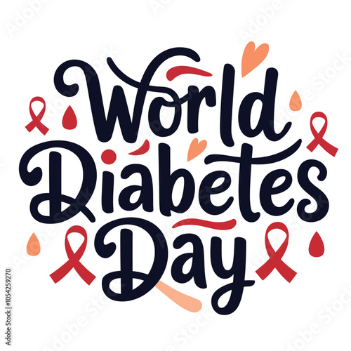 A Simple Typography Of World Diabetes Day.