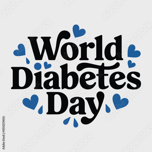 A Simple Typography Of World Diabetes Day.