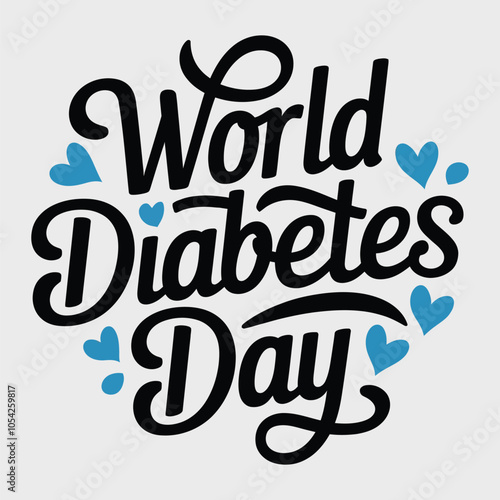 A Simple Typography Of World Diabetes Day.