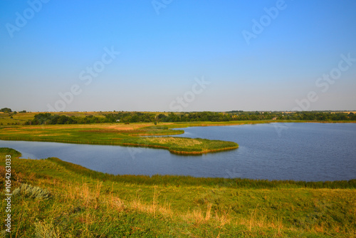 Autumn landscape with a pond in Russia photo