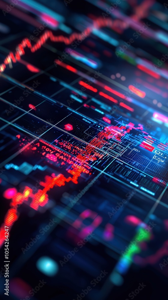 Fototapeta premium Dynamic Data Visualization Exploring Financial Trends and Market Analysis Through Innovative Graphical Representations