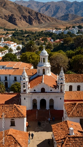 Plaza Pedro de Anzurez view from Recoleta Monastery, Sucre, Bolivia.