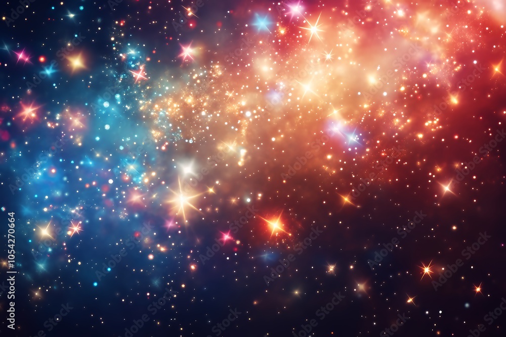 Obraz premium Sparkling Starry Night Sky Abstract Background