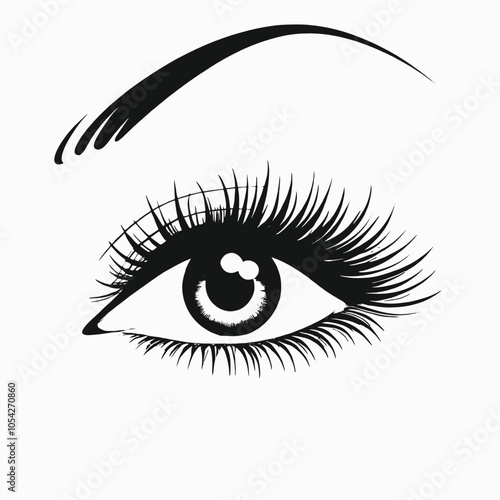 a black and white illustration of a pair of eyes