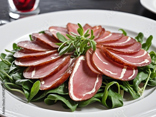 Gourmet Cured Meat Salad with Arugula and Cheese