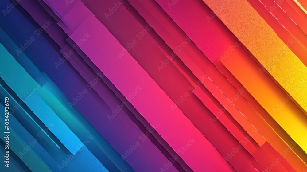 Fototapeta premium A vibrant abstract background featuring layered geometric shapes in gradient colors.