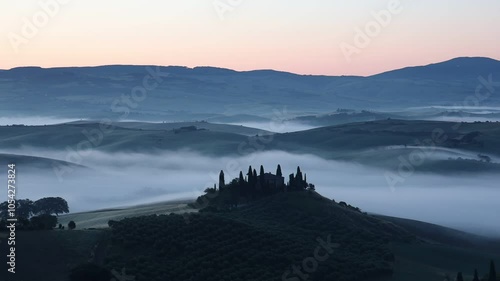 misty morning in the hill