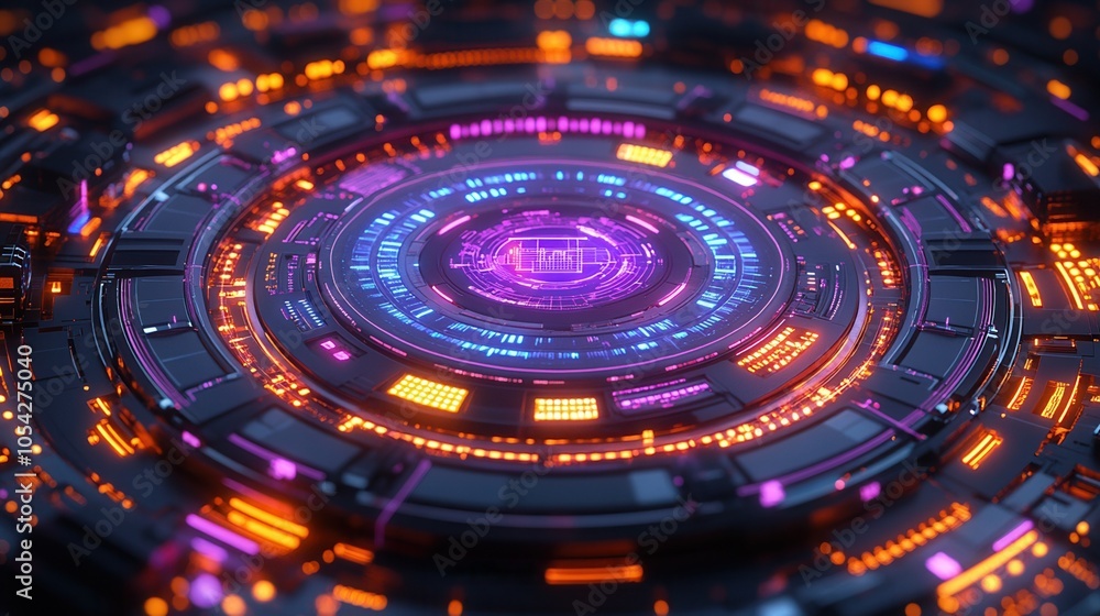 Futuristic digital interface with glowing elements, perfect for technological themes and modern designs. Futuristic digital interface with glowing elements, perfect for technological themes and modern designs.