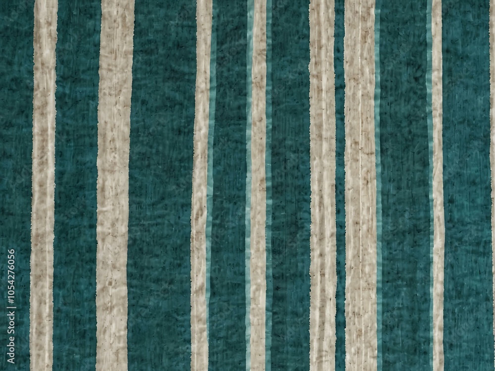 Fototapeta premium Turquoise and white striped towel texture.