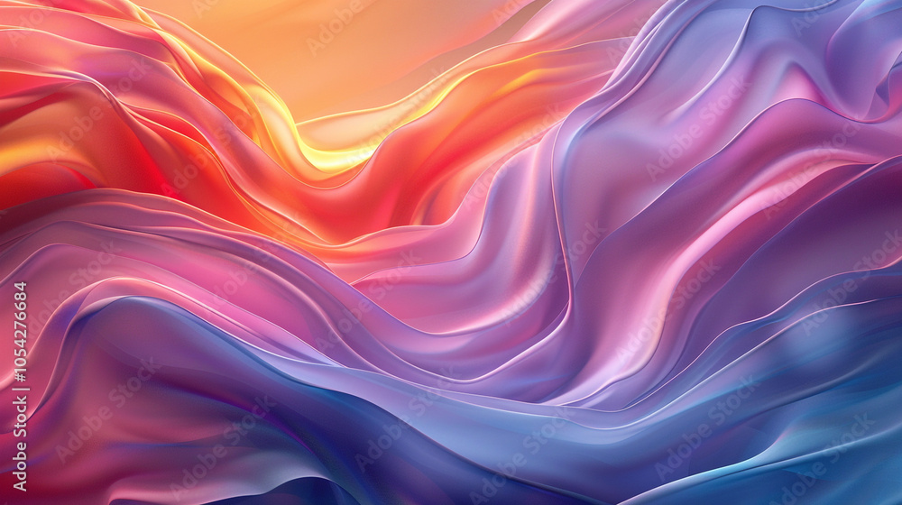 Obraz premium Dynamic Fluid Waves 3D Illustration,