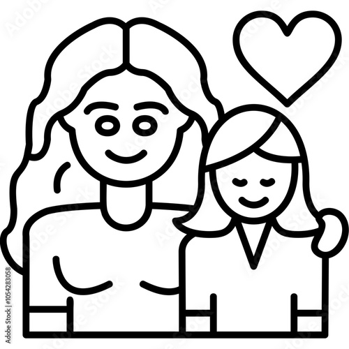 Mother And Daughter Icon