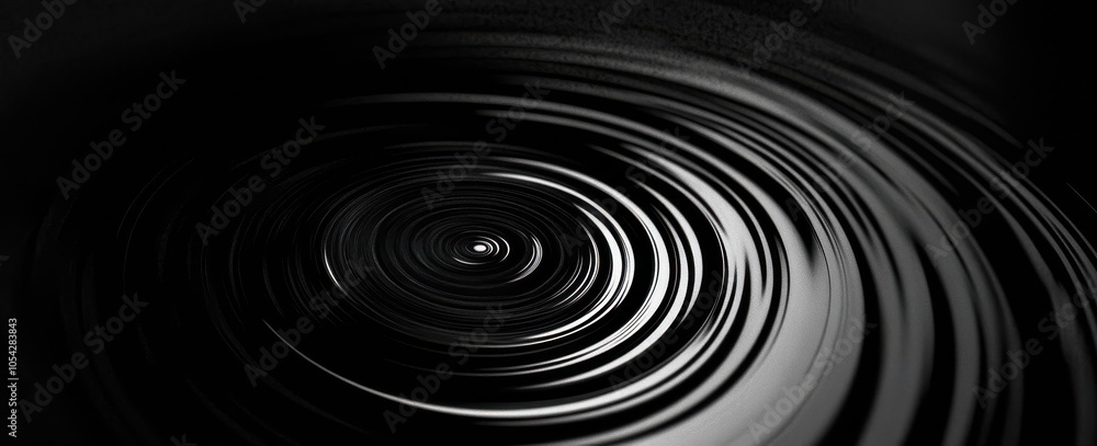 Obraz premium mesmerizing black and white image of rippling water, creating sense of depth and tranquility. circular patterns evoke calmness and reflection