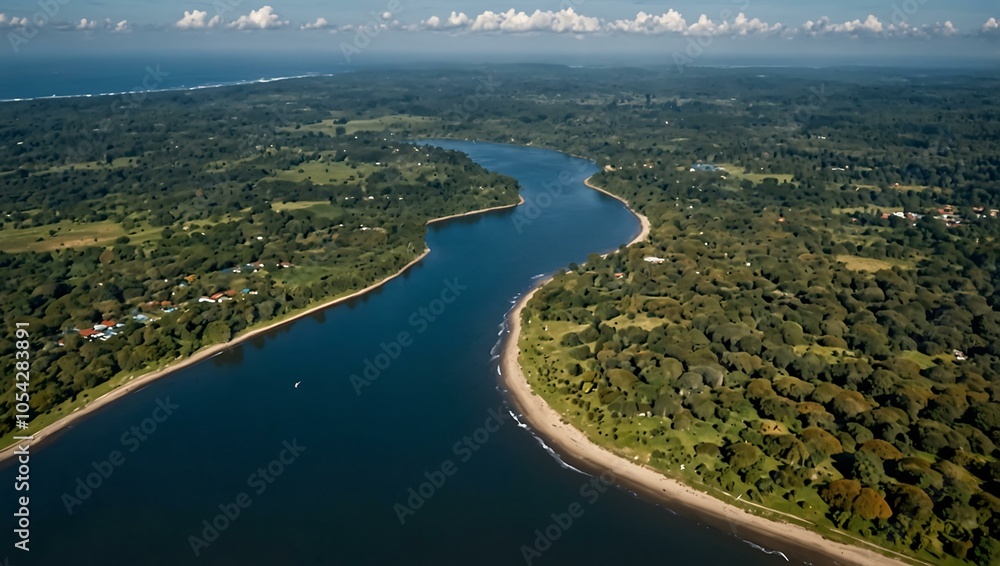 Aerial view of Tortuguero and Cerro on Costa Rica’s Caribbean coast. Aerial view of Tortuguero and Cerro on Costa Rica’s Caribbean coast.