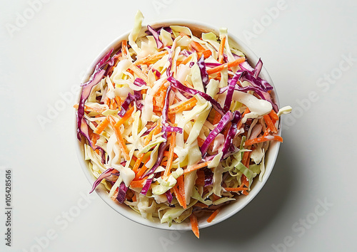Aerial View of a Bowl of Coleslaw 