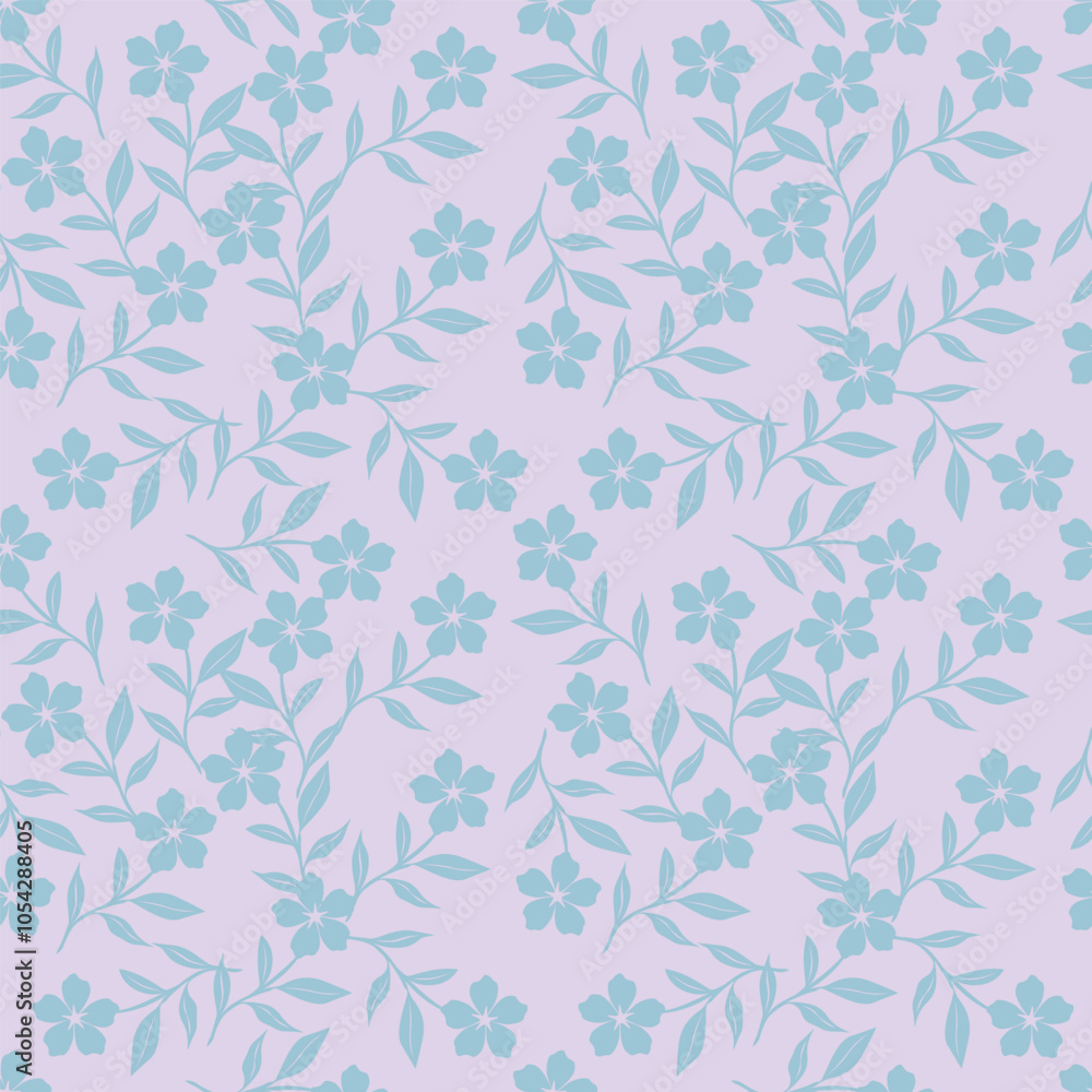 Fototapeta premium Beautiful floral design featuring intricate blossoms and leaves in soft pastel shades. Ideal for fabric, wallpaper, and digital projects. High-resolution, seamless, and versatile
