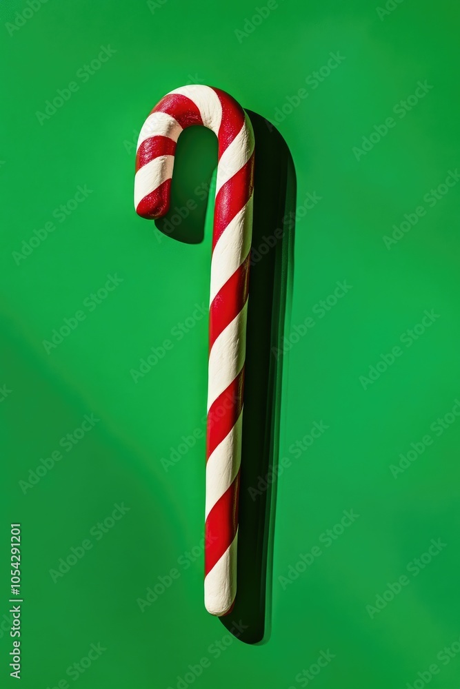 Fototapeta premium Festive Candy Cane Delight on Green Background