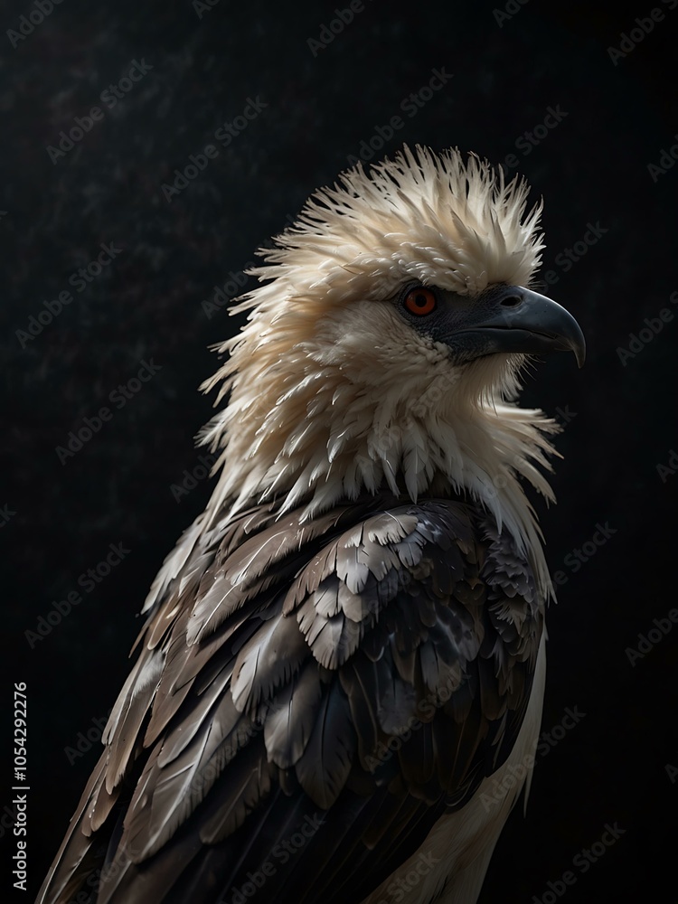 Obraz premium Feathered serenity highlighted against a dark backdrop.