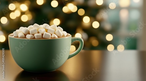 Wallpaper Mural Hot cocoa topped with marshmallows in a cozy holiday setting, AI Torontodigital.ca